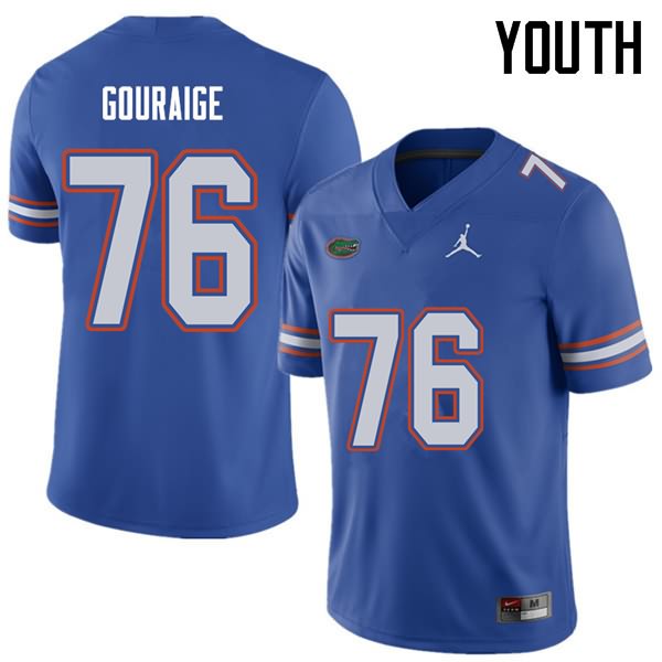 NCAA Florida Gators Richard Gouraige Youth #76 Jordan Brand Royal Stitched Authentic College Football Jersey IUW2864XC